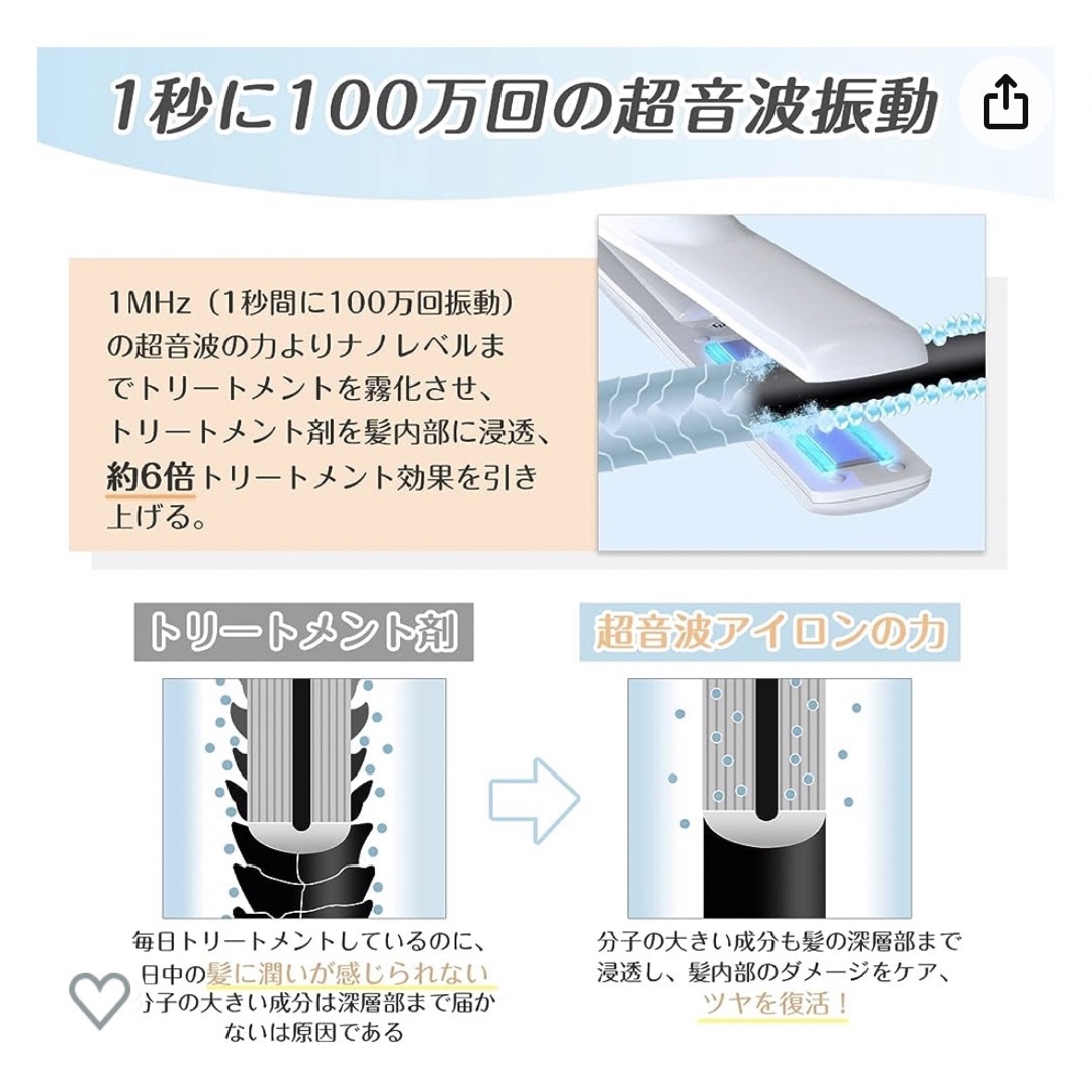 超音波トリートメントアイロン スマホ/家電/カメラの美容/健康(ヘアアイロン)の商品写真