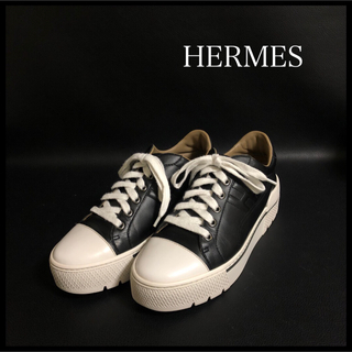 Hermes - 美品 エルメス Hロゴ クイック レザー スニーカー 36 23cm 