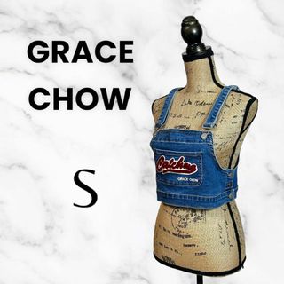 グレースコンチネンタル(GRACE CONTINENTAL)の美品✨【GRACE CHOW】デニムベスト　チューブトップ　長さ調整可　刺繍ロゴ(ベスト/ジレ)