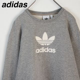 アディダス(adidas)の【ワッペン】アディダス／スウェット　ビッグロゴ　サガラ刺繍　XLサイズ　パイル地(スウェット)