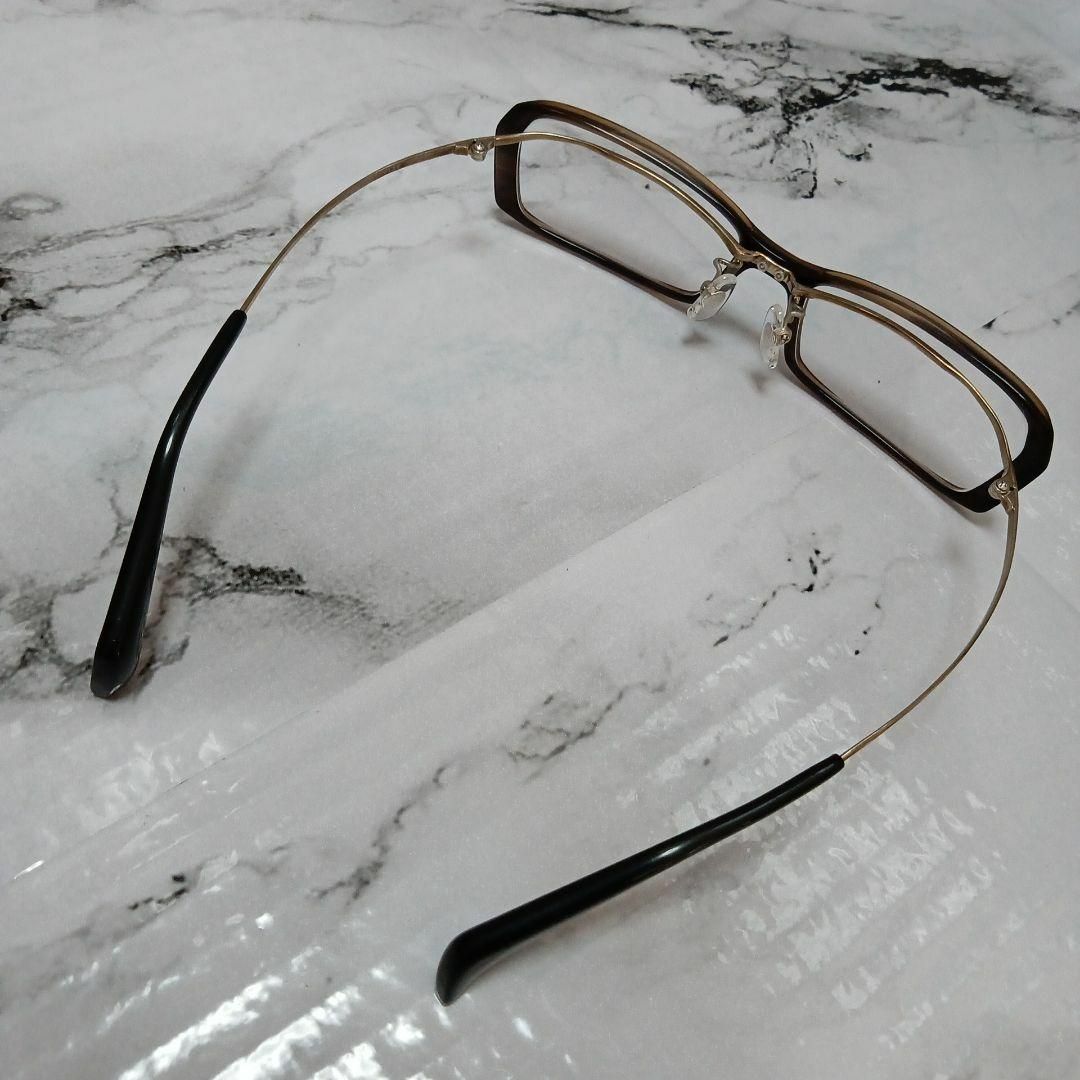 2145超美品　ハマモトメガネ　メガネ　眼鏡　度強　038　コンビフレーム