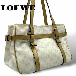 ロエベ(LOEWE)の美品 LOEWE トートバッグ アナグラム ロゴ PVC レザー 肩掛け 金(トートバッグ)