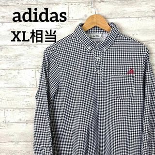 アディダス(adidas)の美品　adidas 千鳥格子柄　ポロシャツ　ワンポイントロゴ　XG アディダス(ポロシャツ)