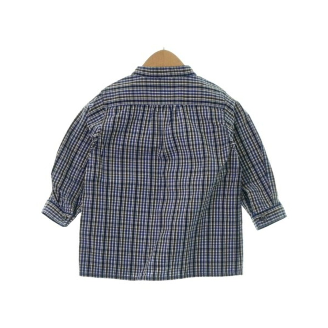 PETIT BATEAU(プチバトー)のPETIT BATEAU プチバトー シャツ 74cm 紺x茶x白(チェック) 【古着】【中古】 キッズ/ベビー/マタニティのキッズ服女の子用(90cm~)(ブラウス)の商品写真