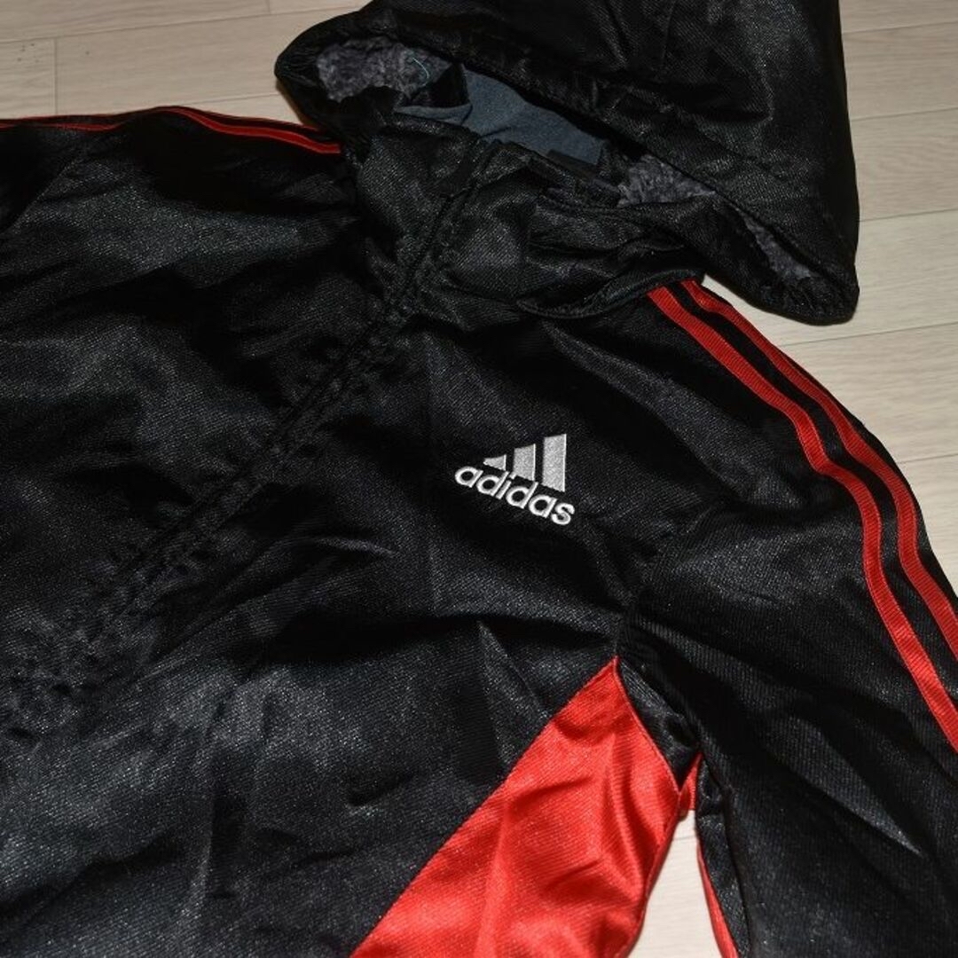 adidas(アディダス)のアディダス ロング ボア ベンチコート 140　ブラック キッズ/ベビー/マタニティのキッズ服男の子用(90cm~)(コート)の商品写真