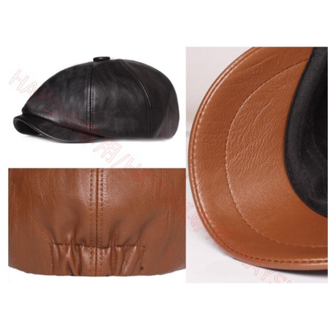 ハンチング帽子　レザー帽子　 ハンチング 　ベレー帽　即日発送　送料無料 帽子 メンズの帽子(ハンチング/ベレー帽)の商品写真