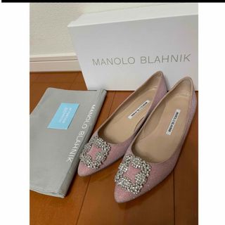 マノロブラニク(MANOLO BLAHNIK)のマノロブラニク　ハンギシ　淡ピンク37(バレエシューズ)