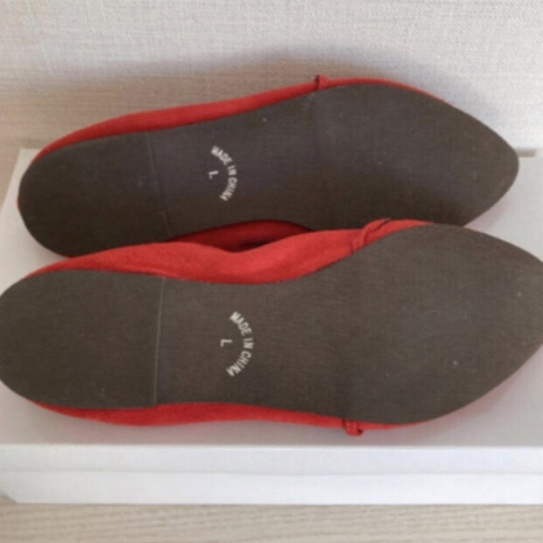 GeeRA(ジーラ)のRyuRyu GeeRa 折りたためる　コードリボンパンプス　赤 レディースの靴/シューズ(その他)の商品写真