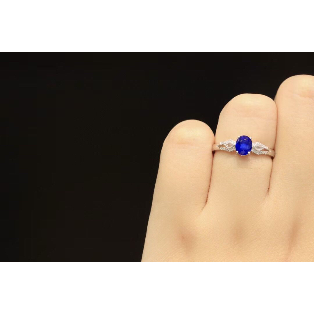 天然 ロイヤルブルーサファイア ダイヤ リング0.85ct k18 f レディースのアクセサリー(リング(指輪))の商品写真