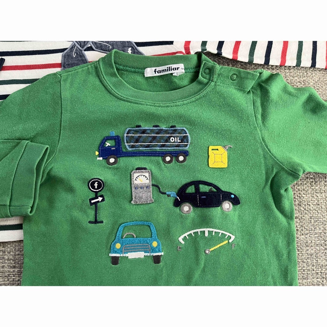 familiar(ファミリア)のファミリア　長袖Tシャツ　90サイズ　2枚組　中古 キッズ/ベビー/マタニティのキッズ服男の子用(90cm~)(Tシャツ/カットソー)の商品写真