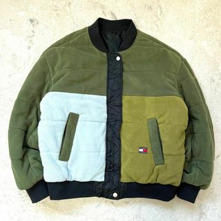 トミーヒルフィガー(TOMMY HILFIGER)の【リバーシブル】トミーヒルフィガー XL フリース ナイロン ボンバージャケット(ナイロンジャケット)