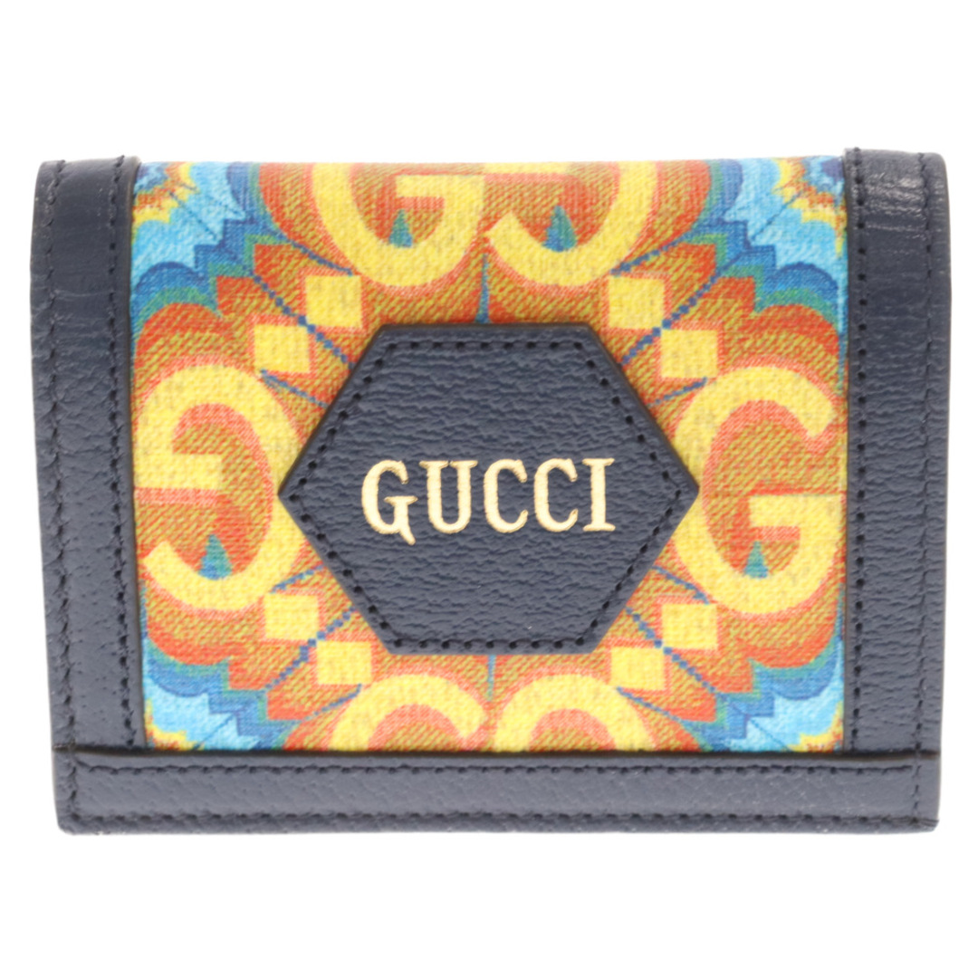 Gucci(グッチ)のGUCCI グッチ GGカレイドスコープ 100周年記念 676297 カードケースウォレット コンパクトウォレット 財布 ネイビー メンズのファッション小物(名刺入れ/定期入れ)の商品写真