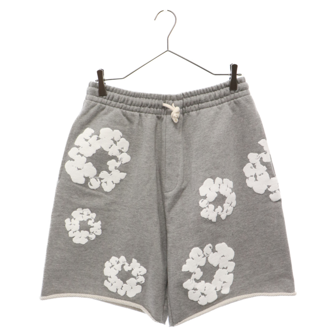 37センチ股下DENIM TEARS デニムティアーズ COTTON WREATH SWEAT SHORTS 花柄コットンスウェットショーツ ハーフパンツ ショートパンツ グレー