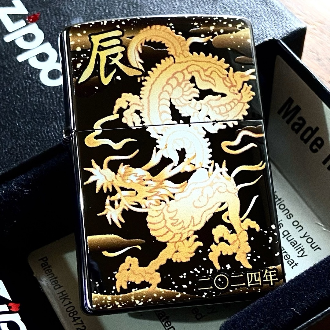 ZIPPO(ジッポー)の新品 Zippo 干支 辰 黒チタンコーティング ドラゴン ジッポー 和柄 メンズのファッション小物(タバコグッズ)の商品写真