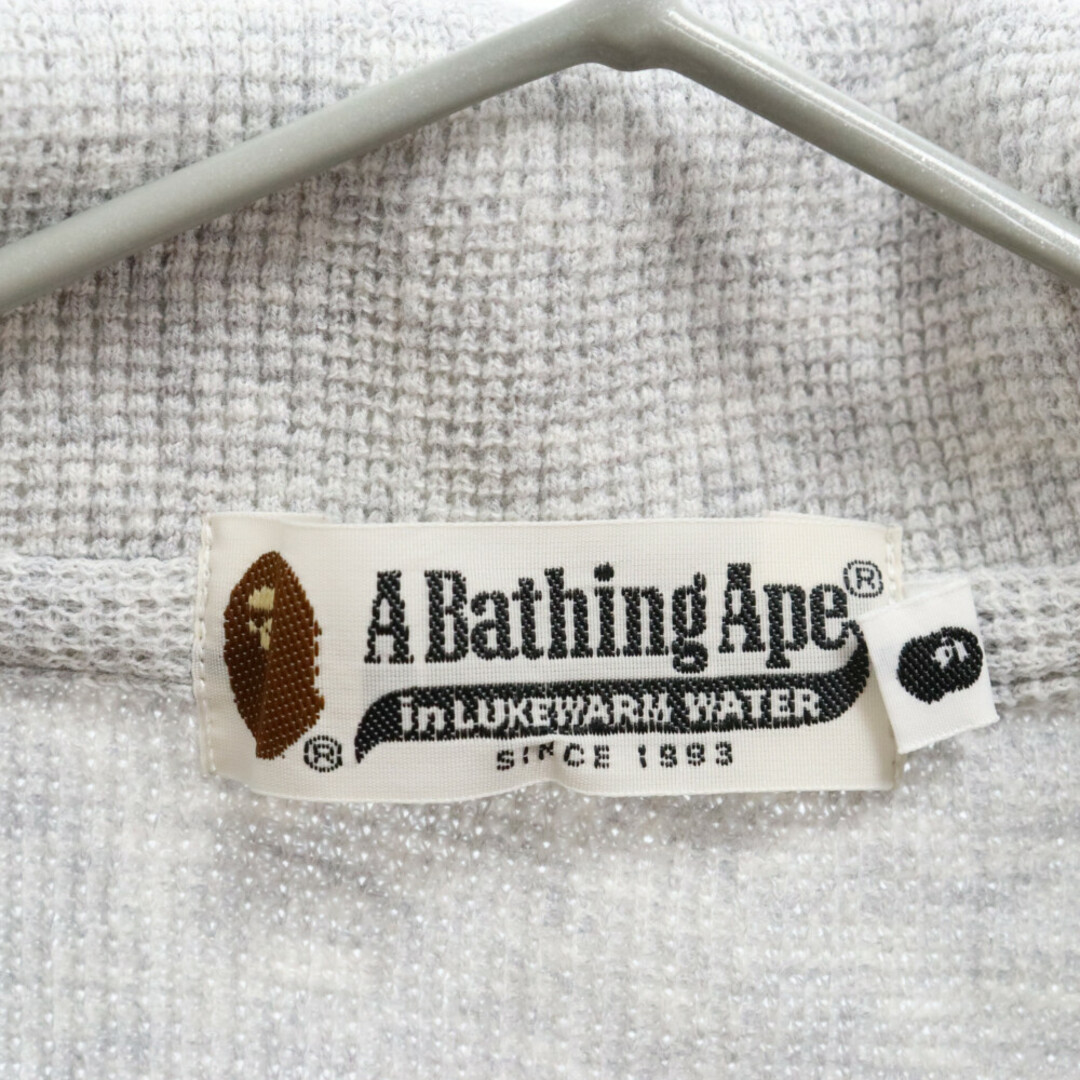 A BATHING APE(アベイシングエイプ)のA BATHING APE アベイシングエイプ ボーダー 半袖ポロシャツ グレー メンズのトップス(ポロシャツ)の商品写真