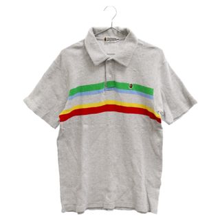 アベイシングエイプ(A BATHING APE)のA BATHING APE アベイシングエイプ ボーダー 半袖ポロシャツ グレー(ポロシャツ)