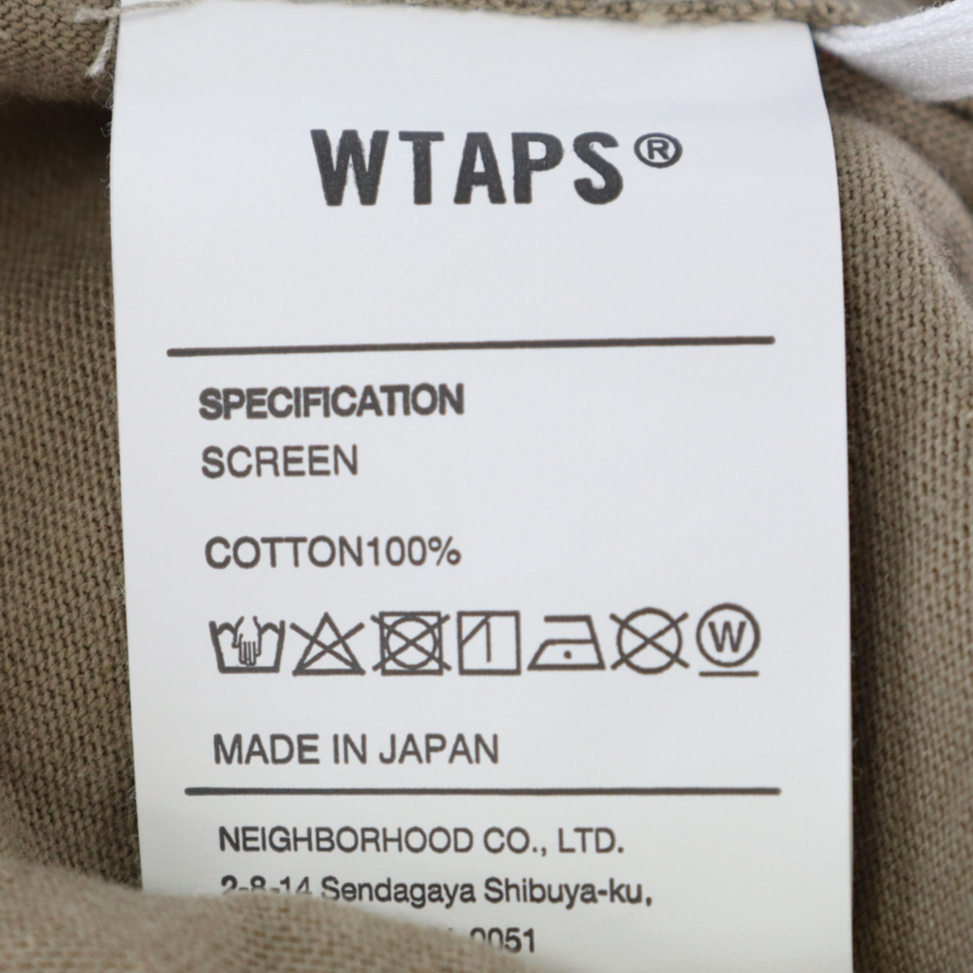 W)taps(ダブルタップス)のWTAPS ダブルタップス 21SS STENCIL SS TEE SCREEN バックロゴ 半袖 プリントTシャツ 211PCDT-ST06S ベージュ メンズのトップス(Tシャツ/カットソー(半袖/袖なし))の商品写真