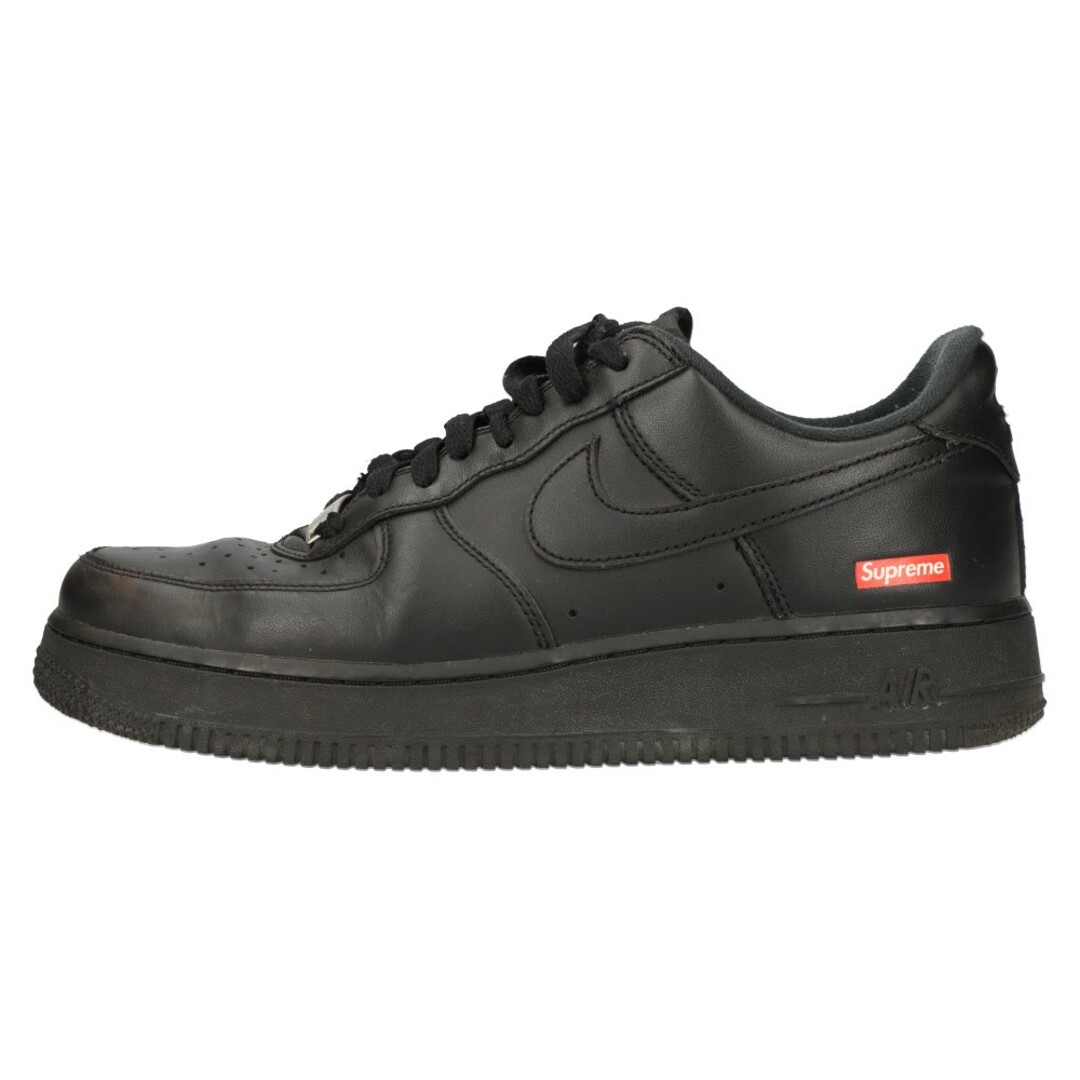 天然皮革合成繊維底SUPREME シュプリーム ×NIKE AIR FORCE 1 LOW シュプリーム エアフォース1 ローカットスニーカー US7.5/25.5cm CU9225-001 ブラック