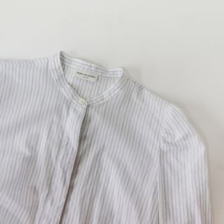 ドリスヴァンノッテン(DRIES VAN NOTEN)のドリスヴァンノッテン DRIES VAN NOTEN コットン ストライプ バンドカラーシャツ 36/ホワイト【2400013693707】(シャツ/ブラウス(長袖/七分))