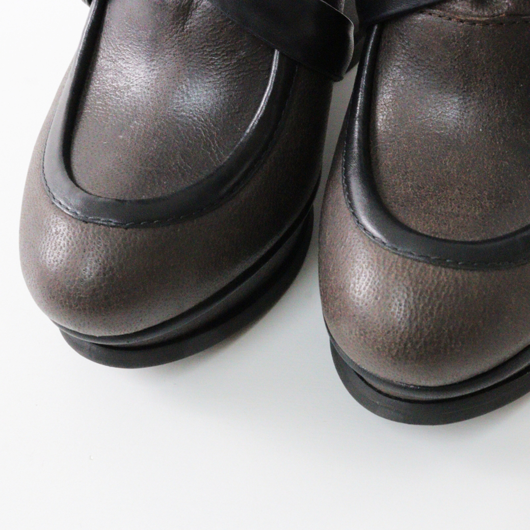 Balenciaga(バレンシアガ)のバレンシアガ BALENCIAGA レザー ベルトレースアップ ブーティ 37/ブラウン ウェッジソール【2400013693769】 レディースの靴/シューズ(ブーティ)の商品写真