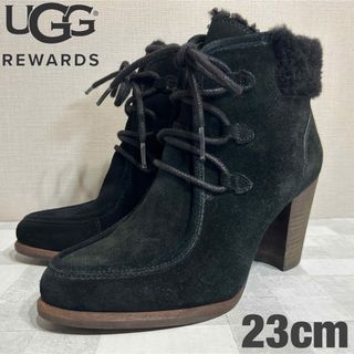 アグ(UGG)の美品☆アグ ANALISE レースアップ ムートンブーツ ボア スエード 23(ブーツ)