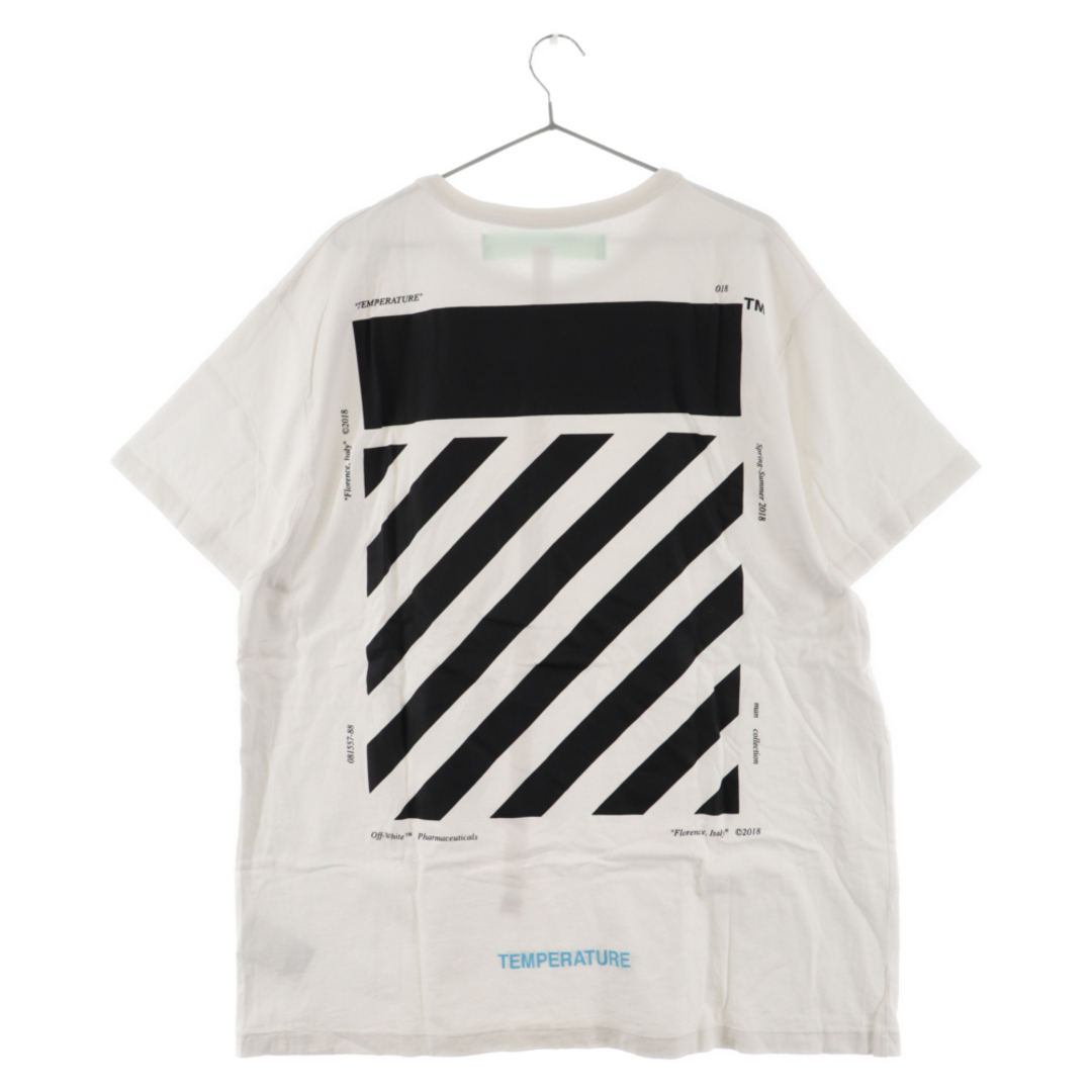 OFF-WHITE オフホワイト 18SS TEMPERATURE TEE OMAA002S18185086 クルーネック 半袖Tシャツ カットソー ホワイト755センチ身幅