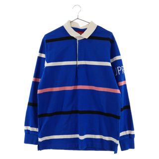 シュプリーム(Supreme)のSUPREME シュプリーム 16AW Striped Rugby ストライプ ラガーシャツ 長袖ポロシャツ ブルー/ホワイト(ポロシャツ)