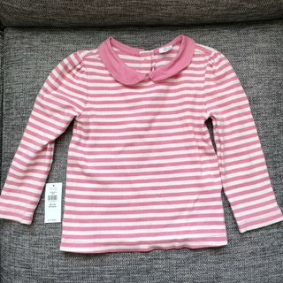 ベビーギャップ(babyGAP)のGAP 95cm 襟付き カットソー ピンクボーダー パフスリーブ(Tシャツ/カットソー)