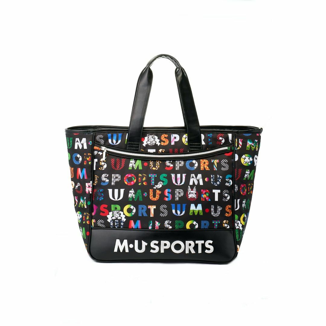 【色: ブラック】MU SPORTS 2023SS◆カラフルロゴプリント総柄ボスその他