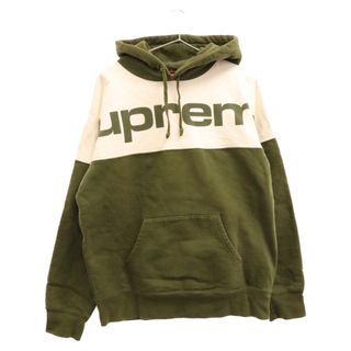 シュプリーム(Supreme)のSUPREME シュプリーム 17AW Blocked Hooded Sweatshirt ブロックド フーデッド プルオーバースウェットパーカー カーキ(パーカー)