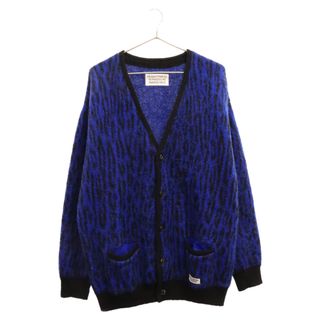 WACKO MARIA ワコマリア 20AW BLOCK CHECK MOHAIR KNIT JACQUARD CARDIGAN ブロックチェックモヘアニットジャガードカーディガン ブラック/ブルー