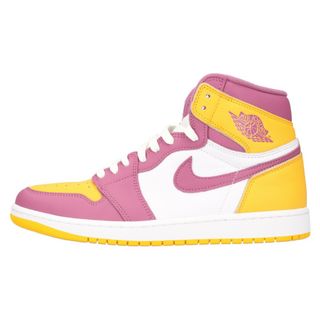 ナイキ(NIKE)のNIKE ナイキ AIR JORDAN1 RETRO HIGH OG BROTHERHOOD エアジョーダン1 ハイカットスニーカー イエロー/ピンク US10.5/28.5cm 555088-706(スニーカー)