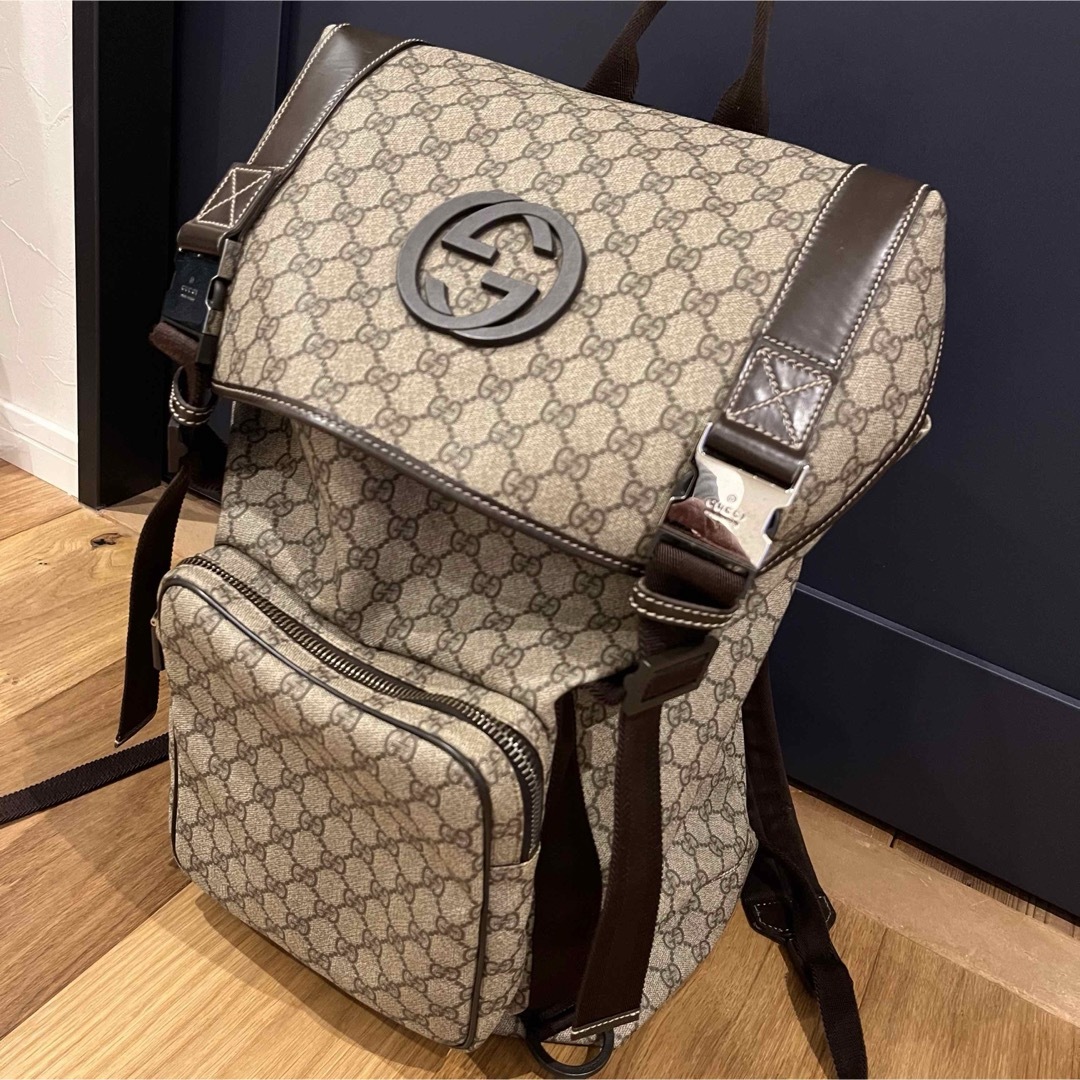 Gucci(グッチ)のGUCCI グッチ ヴィンテージ　バックパック GG柄　美品 メンズのバッグ(バッグパック/リュック)の商品写真