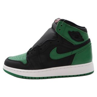 ナイキ(NIKE)のNIKE ナイキ AIR JORDAN 1 RETRO HIGH OG GS BLACK/PINE GREEN エアジョーダン1 レトロ パイングリーン ハイカットスニーカー US5Y/23.5cm 575441-030(スニーカー)