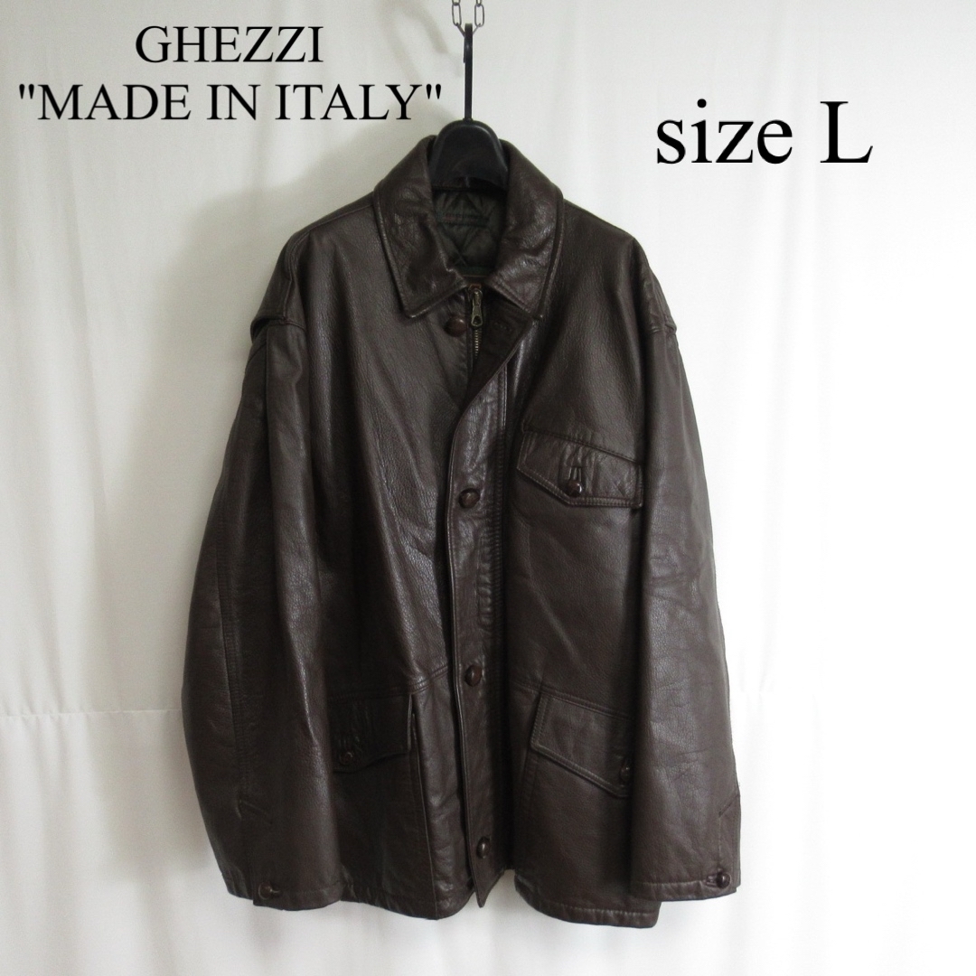 90s GHEZZI 本革 レザージャケット ブルゾン 中綿 キルティング 48 | フリマアプリ ラクマ