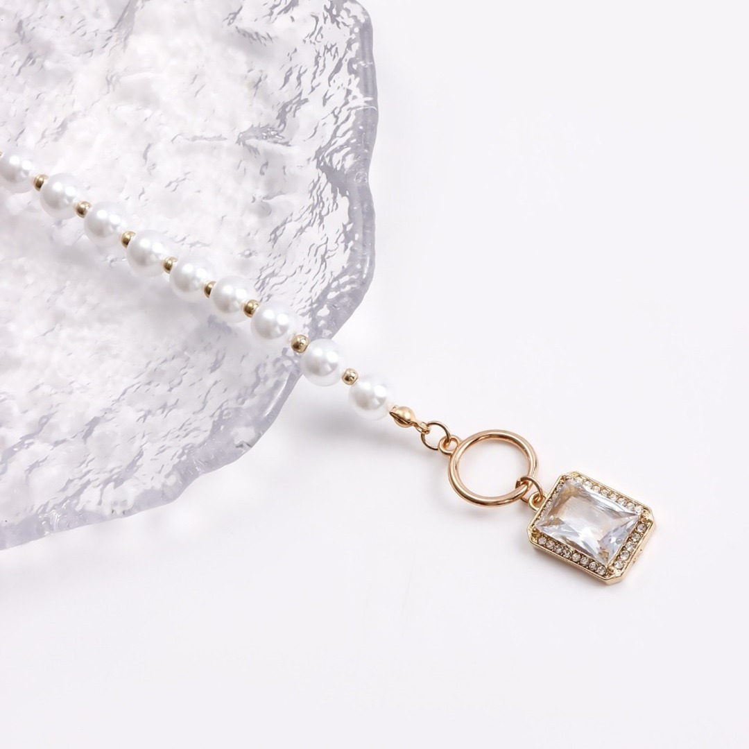 【大人気】　パール　ネックレス 　チェーンネックレス　CZダイヤモンド レディースのアクセサリー(ネックレス)の商品写真