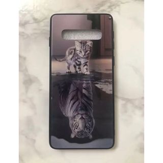 ギャラクシー(Galaxy)の可愛いねこちゃん♪薄型背面9Hガラスケース GalaxyS10Plus 虎猫(Androidケース)