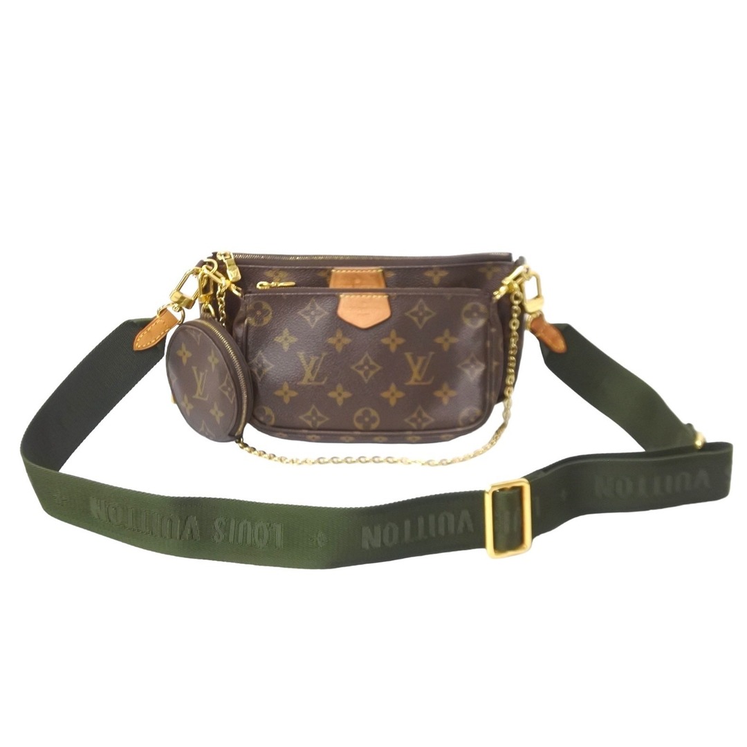 LOUIS VUITTON ルイヴィトン ショルダーバッグ M44813 ミュルティ ポシェット アクセソワール マロン カーキ 良品  59104約9cmマチ