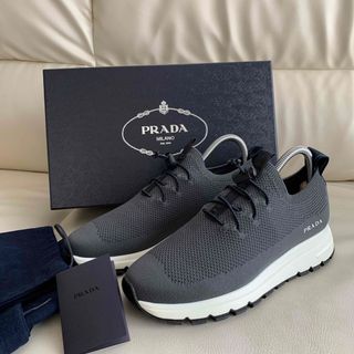 プラダ(PRADA)の極美品プラダPRADAメッシュ　スニーカー　チャコールグレー　5.5　   26(スニーカー)