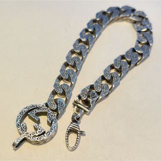 Gucci - グッチシルバーSV925彫金ベルトモチーフウルフヘッドスタッズ ...