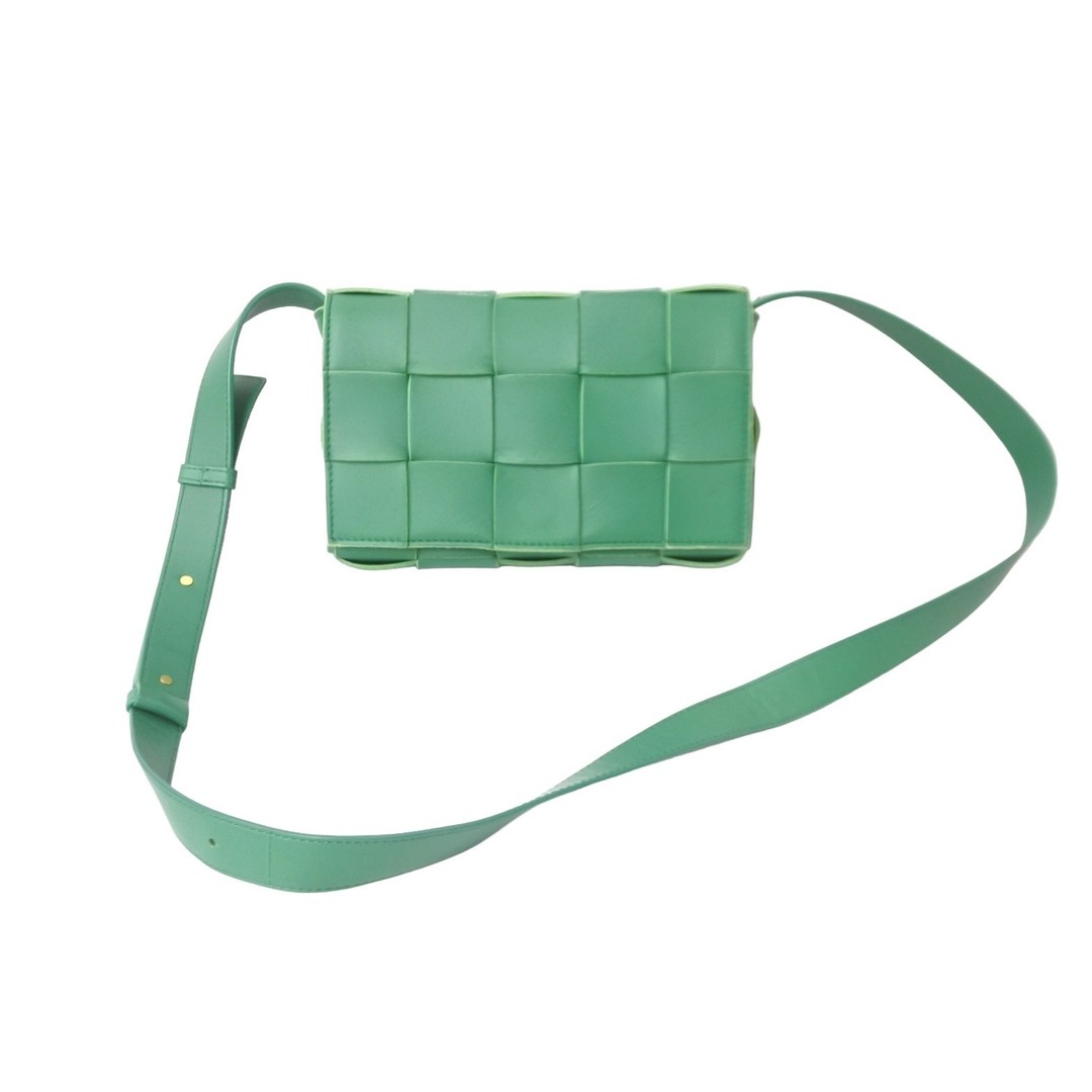 BOTTEGAVENETA ボッテガヴェネタ ショルダーバッグ スモール カセット グリーン 730848VMAY13979 ゴールド金具 美品  59006内側