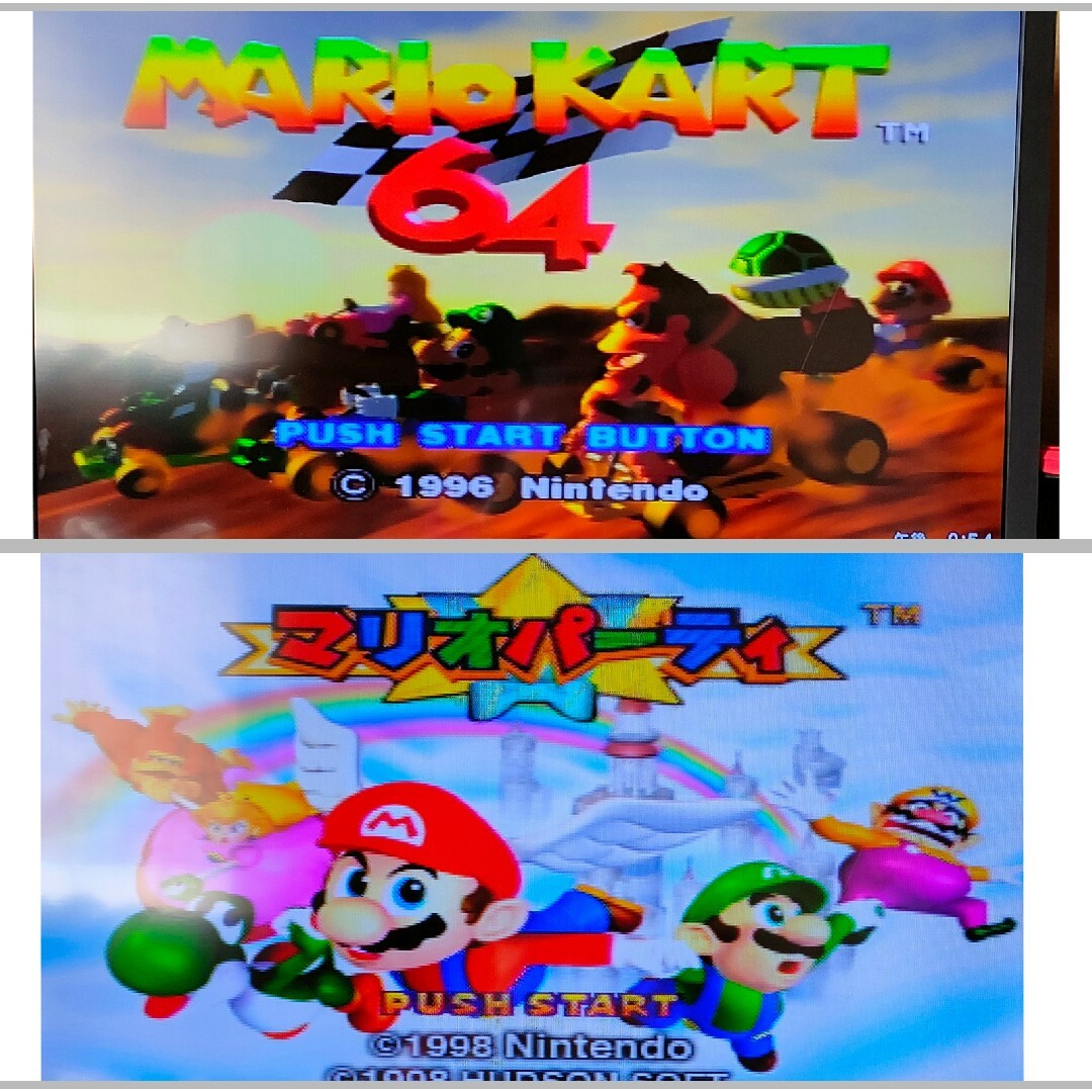 NINTENDO 64(ニンテンドウ64)の《動作確認済》任天堂　ニンテンドー64　本体　一式セット　＋　ソフト　2本付き エンタメ/ホビーのゲームソフト/ゲーム機本体(家庭用ゲーム機本体)の商品写真