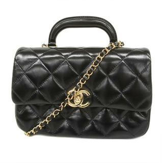 シャネル(CHANEL)の【4ec2287】シャネル ツーウェイバッグ/マトラッセ/チェーンショルダー/レザー/ブラック/ゴールド金具(その他)