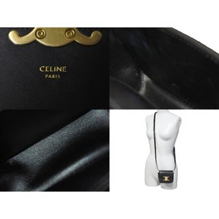 CELINE セリーヌ ショルダーバッグ ミニ クロード ブラック シャイニーカーフスキン 10I513DPV ゴールド金具 美品  58973