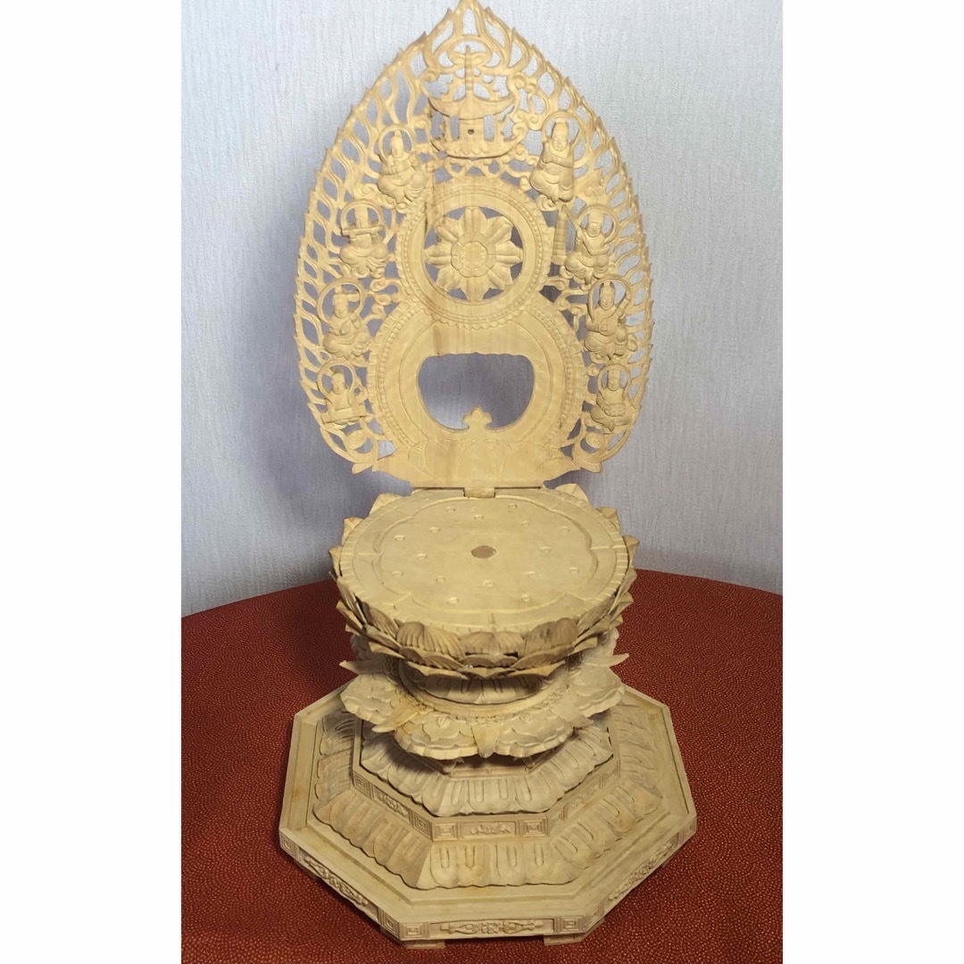 仏教仏像柘植材昔の手彫り品浄土宗坐像3寸阿弥陀如来像エンタメ/ホビー