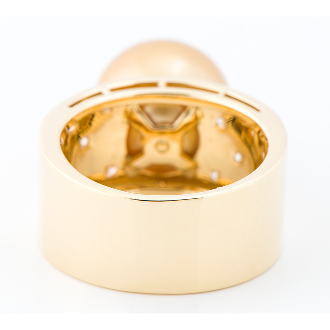ミキモト 13.8mm ゴールデンパール(南洋真珠)   リング・指輪レディース
