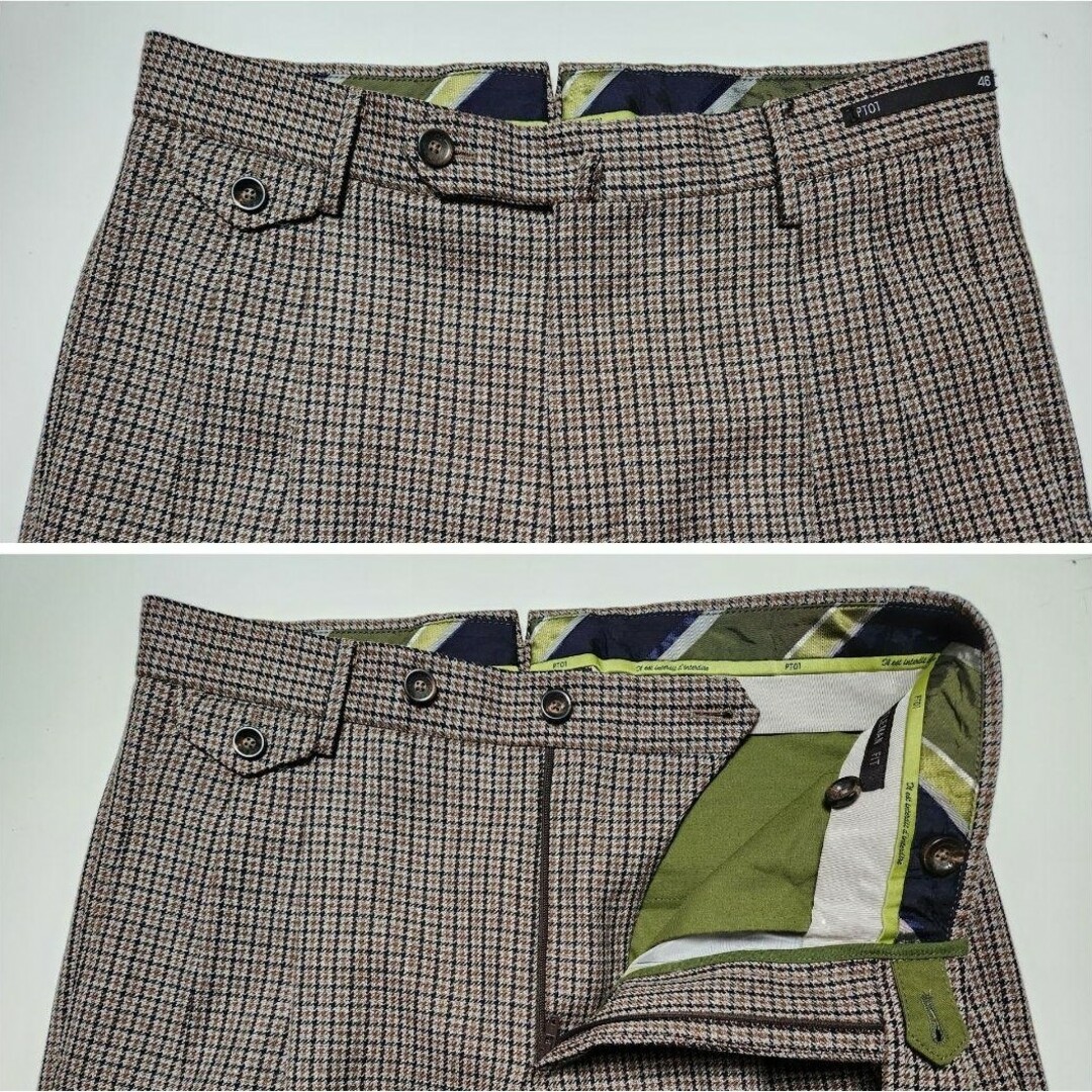 PT01 - 【新品】PT01 2p ラナウール ピンチェック 46 秋冬の通販 PT01 - 【新品】PT01 2p ラナウール ピンチェック 46 秋冬の通販