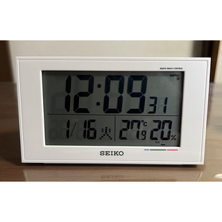 セイコー(SEIKO)のセイコー クロック 置き時計 目覚まし時計 電波 デジタル カレンダー 温度湿度(置時計)