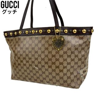 グッチ(Gucci)のGUCCI グッチ　トートバッグ　GGクリスタル　スタッズ　PVC 207291(トートバッグ)