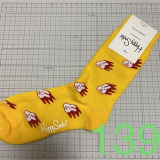 ハッピーソックス(Happy Socks)の新品未使用品 ハッピーソックス 靴下 うさぎ ラビット 笑顔(ソックス)